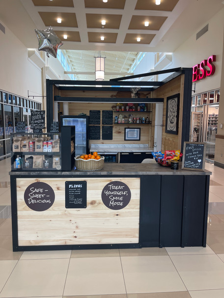 Natural Wood & Black Kiosk