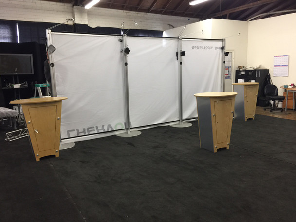 20' Linear Booth with (3) Locking Counters