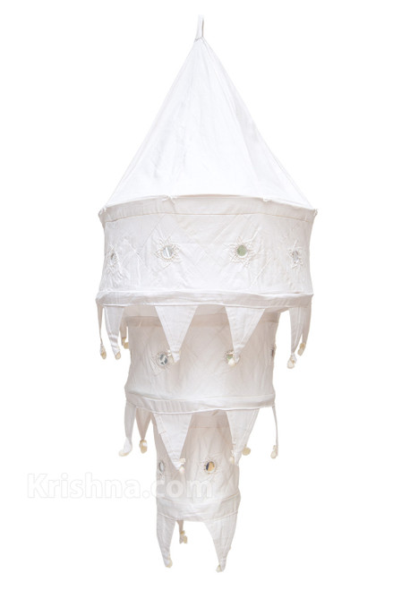 Cotton 3-tier Festival Lantern, White
