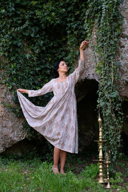 Tara Dress (Anarkali Dress), Soft Pink