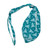 Small Rose Print Bead Bag w/ Zipper, Teal