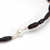 Children's Pearl & Black Oval Tulasi Neck Beads, 12"