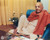Srila Prabhupada Photo, Relaxing on a Blue Seat, 8"x10"