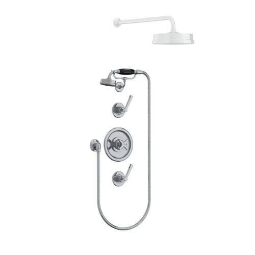 Lefroy Brooks Mackintosh Archipelago thermostatic valve with flow controls & hand shower