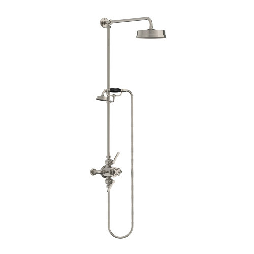 Lefroy Brooks Mackintosh dual control thermostatic valve with riser, hand shower & 8" rose Lefroy Brooks Mackintosh dual control thermostatic valve with riser, hand shower & 8" rose