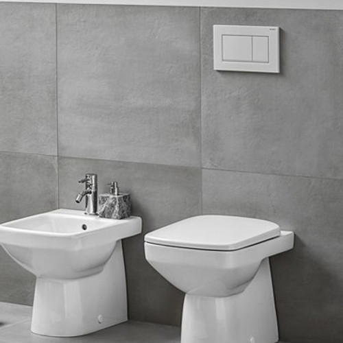 Geberit Sigma 12cm Concealed Dual Flush Cistern with Geberit Sigma 30 - White and Chrome Flush Plate
