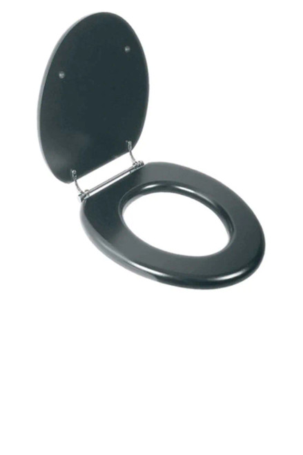 Lefroy Brooks La Chapelle Black Lavatory Seat With Bar Hinge