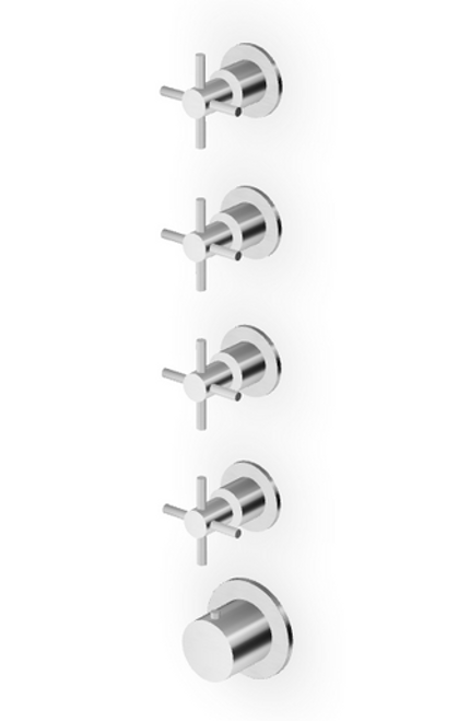 Zuchetti Helm Thermostat With 4 Stop Valves - Cross Handles