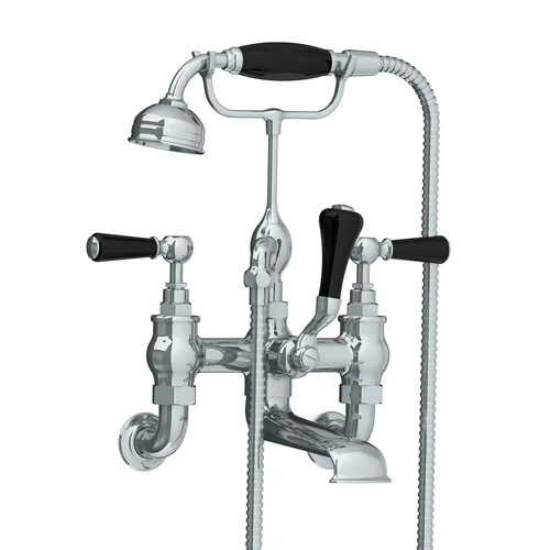 Lefroy Brooks Classic wall mounted bath shower mixer with black levers Lefroy Brooks Classic wall mounted bath shower mixer with black levers