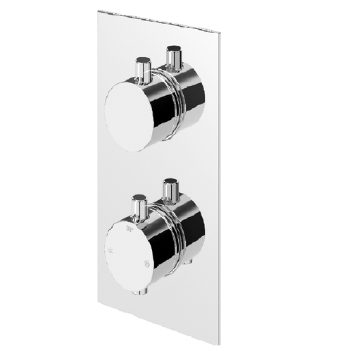 Linea Thermo Valve 2  Outlet - Chrome