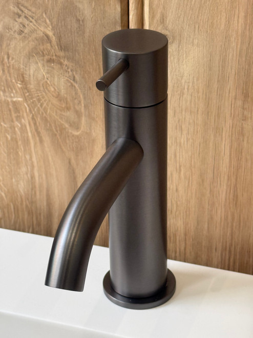 Linea one hole eco start basin mixer - Satin Gunmetal