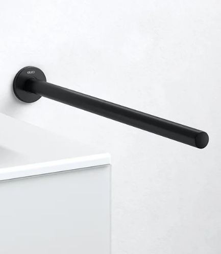 Keuco Plan 450mm Fixed Single Towel Rail - Matt Black