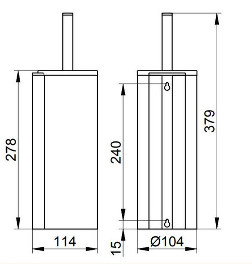 Keuco Plan Toilet Brush & Holder Chrome