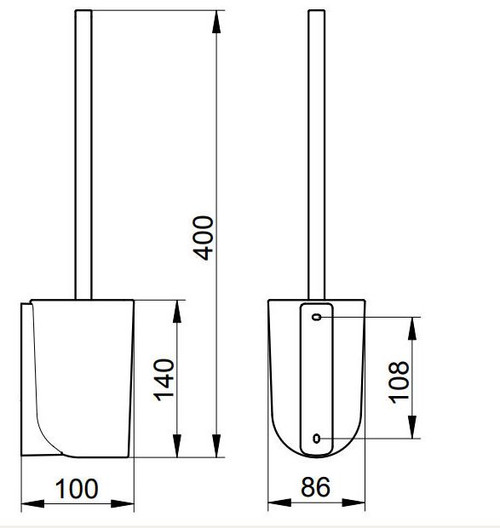 Keuco Elegance Wall Mounted Toilet Brush & Holder Chrome