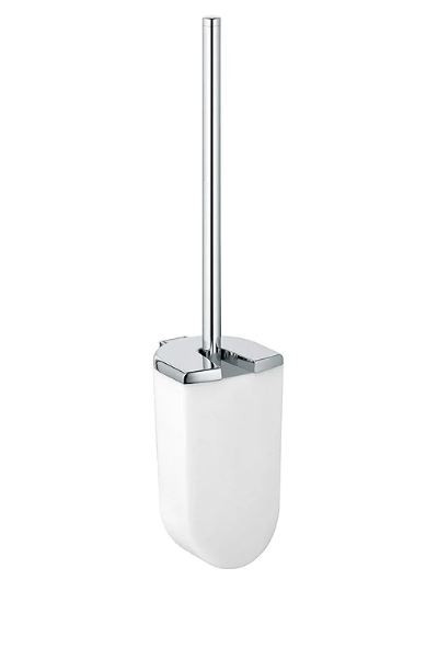 Keuco Elegance Wall Mounted Toilet Brush & Holder Chrome/White