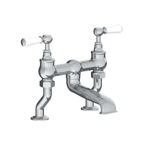 Lefroy Brooks WL 1107 Classic deck mounted bath bridge filler with white levers