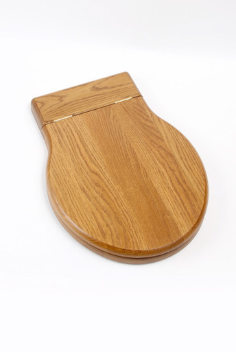 Thomas Crapper Oval W.C. Seat - Mahogany - Polished Brass fittings