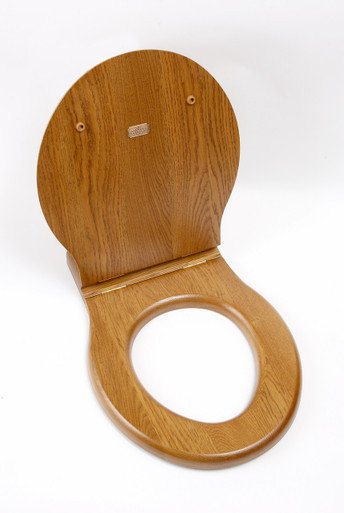 Thomas Crapper Oval W.C. Seat - Mahogany - Polished Brass fittings