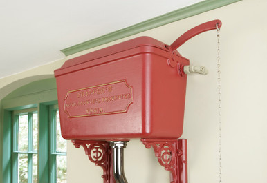 Thomas Crapper High-level WC Set with 814 'Crapper Red' Cast Metal Cistern – Polished Brass - excludes seat