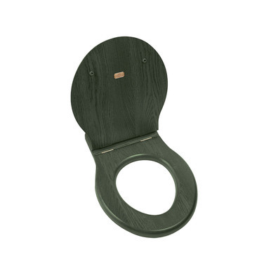 Thomas Crapper Classic wood seat (Soft Close) - Forest Green - Nickel fittings