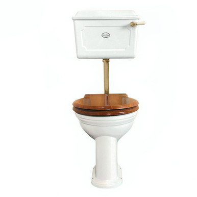 Thomas Crapper Low-level Ceramic Cistern WC Set - Brushed Brass