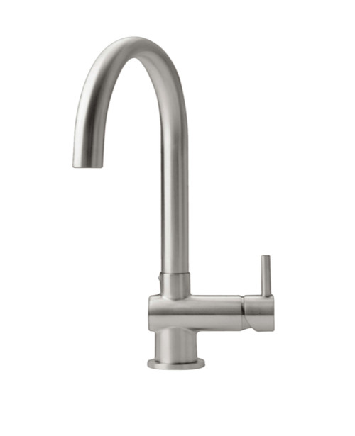 JTP Zecca 1-hole kitchen sink mixer brushed stainless steel