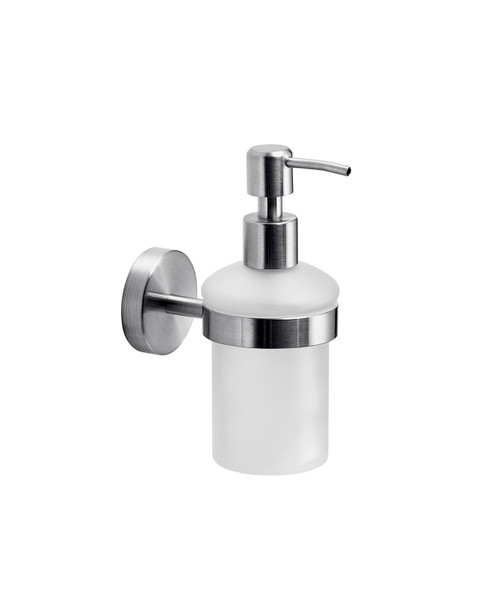Flow  soap dispenser and holder brushed stainless steel