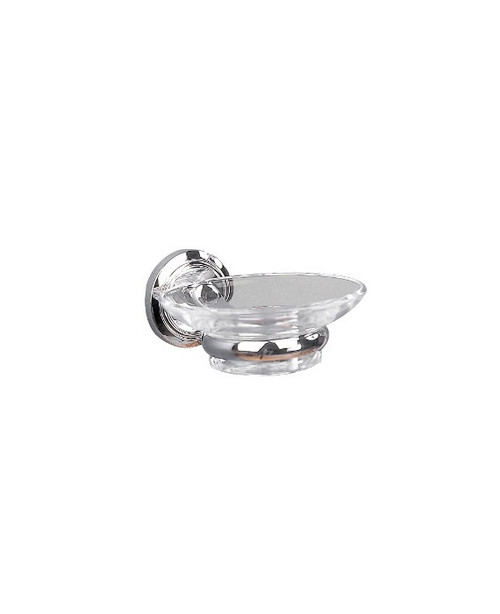Miller glass soap dish and holder chrome