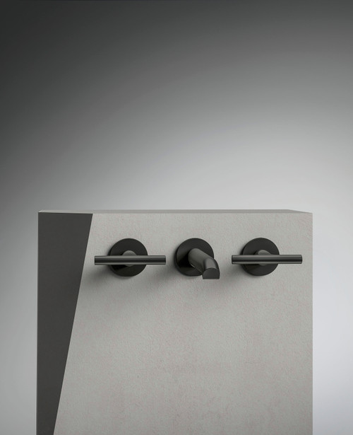 Fantini Sailing 3-hole wall mounted basin mixer PVD gun metal Fantini Sailing 3-hole wall mounted basin mixer PVD gun metal