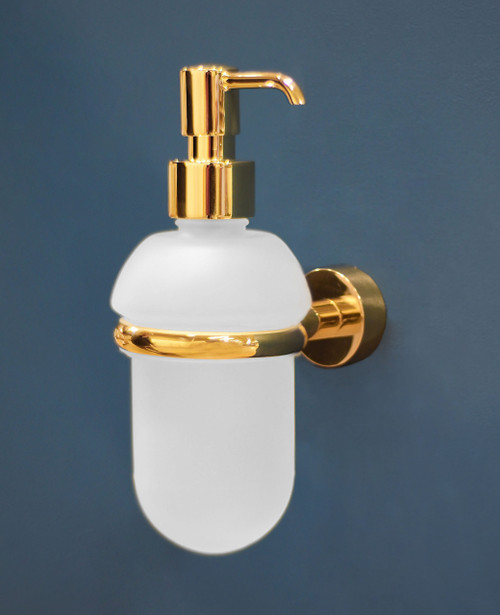 Flow glass soap dispenser and holder - finish options