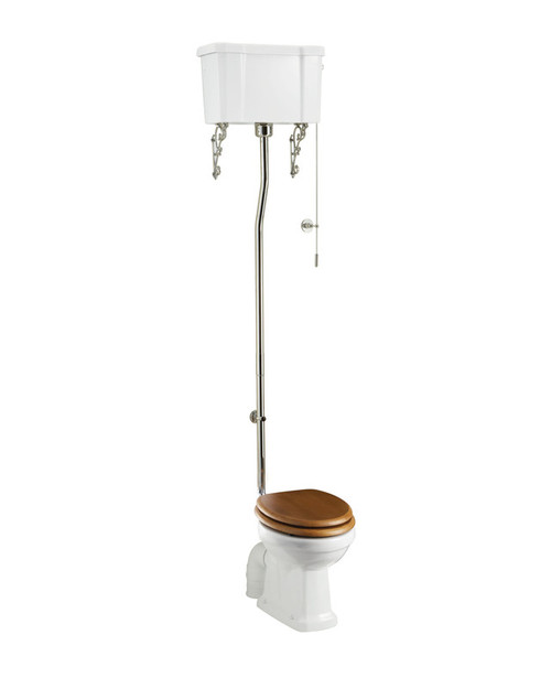 Burlington high level toilet suite with chrome fittings excluding toilet seat