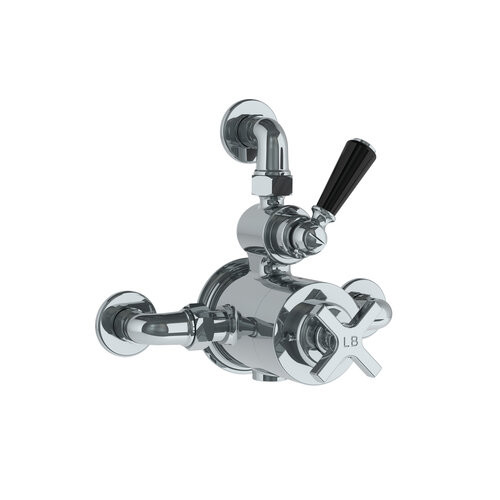 Lefroy Brooks Mackintosh exposed thermostatic valve with top return & Classic black lever