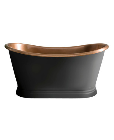 BC Designs Copper roll top bath antique copper, matt black exterior - size options