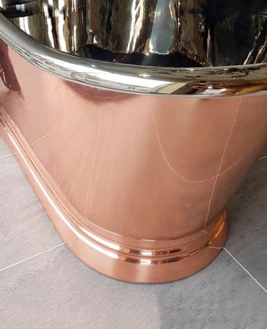 BC Design Copper roll top bath polished nickel, polished copper exterior - size options