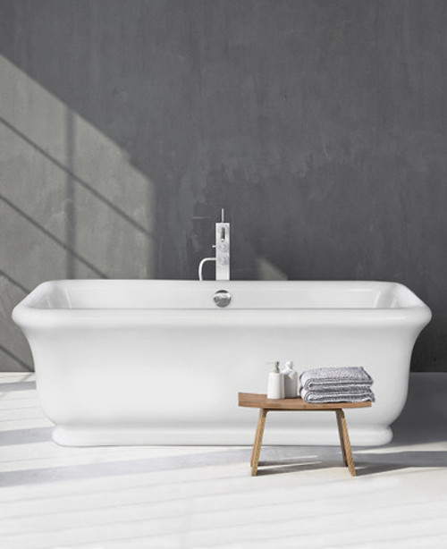 Senator 1800x850mm no-taphole freestanding solid surface bath polished white Senator 1800x850mm no-taphole freestanding solid surface bath polished white