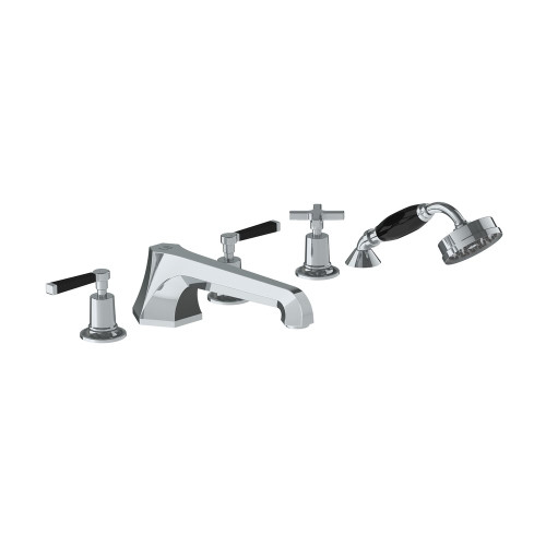 Lefroy Brooks Mackintosh black lever five hole bath set with diverter & pull out hand shower Lefroy Brooks Mackintosh black lever five hole bath set with diverter & pull out hand shower