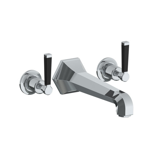 Lefroy Brooks Mackintosh wall bath filler with black levers