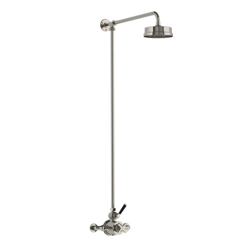 Lefroy Brooks Mackintosh black thermostatic valve with riser & 6" rose Lefroy Brooks Mackintosh black thermostatic valve with riser & 6" rose