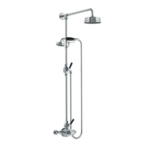 Lefroy Brooks Mackintosh black thermostatic valve with riser, hand shower & 6" rose Lefroy Brooks Mackintosh black thermostatic valve with riser, hand shower & 6" rose