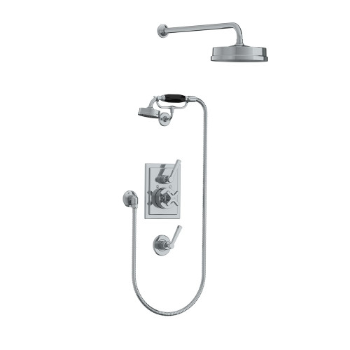 Lefroy Brooks Mackintosh concealed dual thermostatic valve with hand shower & 8" rose