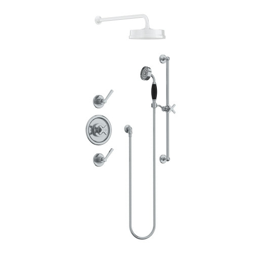 Lefroy Brooks Mackintosh Archipelago thermostatic valve with flow controls & hand shower on sliding rail