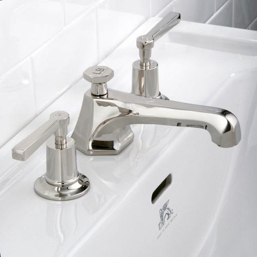 Lefroy Brooks Mackintosh basin mixer with metal levers & pop up waste