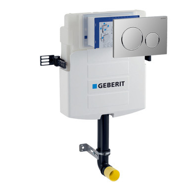 Geberit Sigma 12cm Concealed Dual Flush Cistern with Geberit Sigma 20 - Matt Chrome Flush Plate