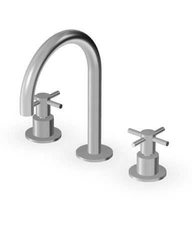 Zuchetti Helm 3 Hole Basin Mixer With Cross Handles - Height 220 mm