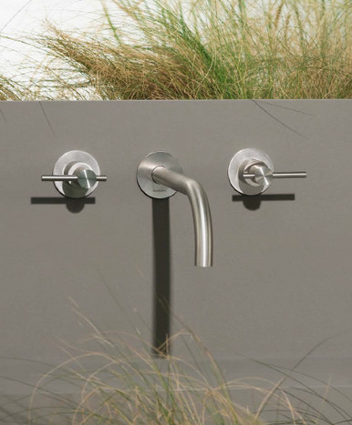 Zuchetti Helm 3 Hole Wall Mounted Basin Mixer With Lever Handles - Projection 175 mm