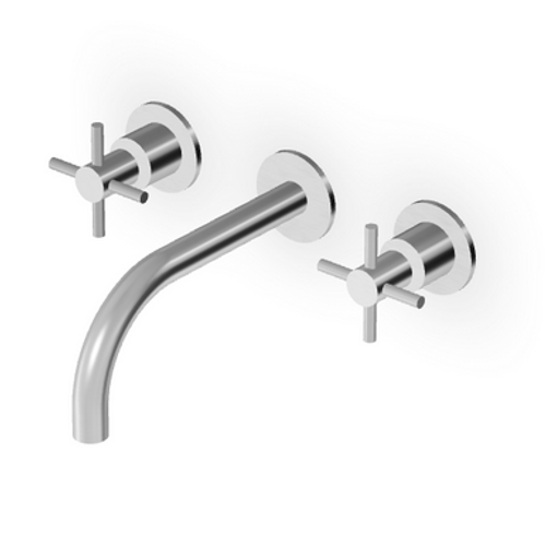 Zuchetti Helm 3 Hole Wall Mounted Basin Mixer With Cross Handles - Projection 175 mm Zuchetti Helm 3 Hole Wall Mounted Basin Mixer With Cross Handles - Projection 175 mm