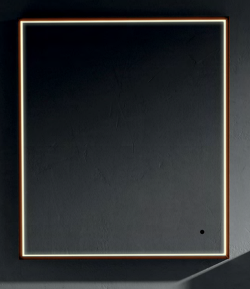 Avior square illuminated steamfree mirror brushed copper Avior square illuminated steamfree mirror brushed copper