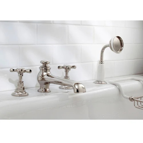 Lefroy Brooks Classic four hole bath set with diverter & pull-out hand shower