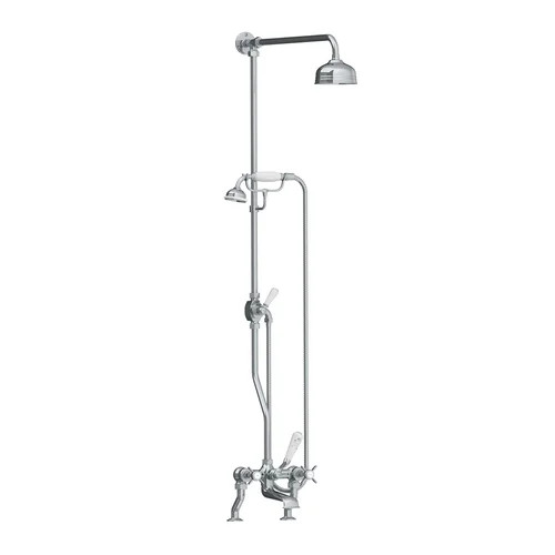 Lefroy Brooks Classic deck mounted bath shower mixer with riser, hand shower & 5" rose Lefroy Brooks Classic deck mounted bath shower mixer with riser, hand shower & 5" rose