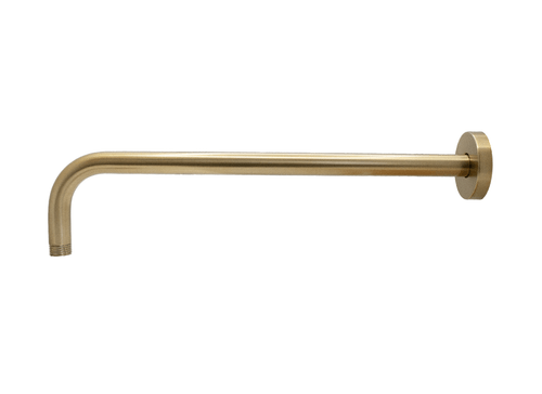 Linea Shower Wall Arm Round  - Satin Brass
